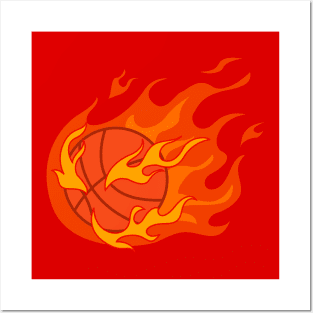 Blazing Victory: The Fiery Spirit of Basketball Posters and Art